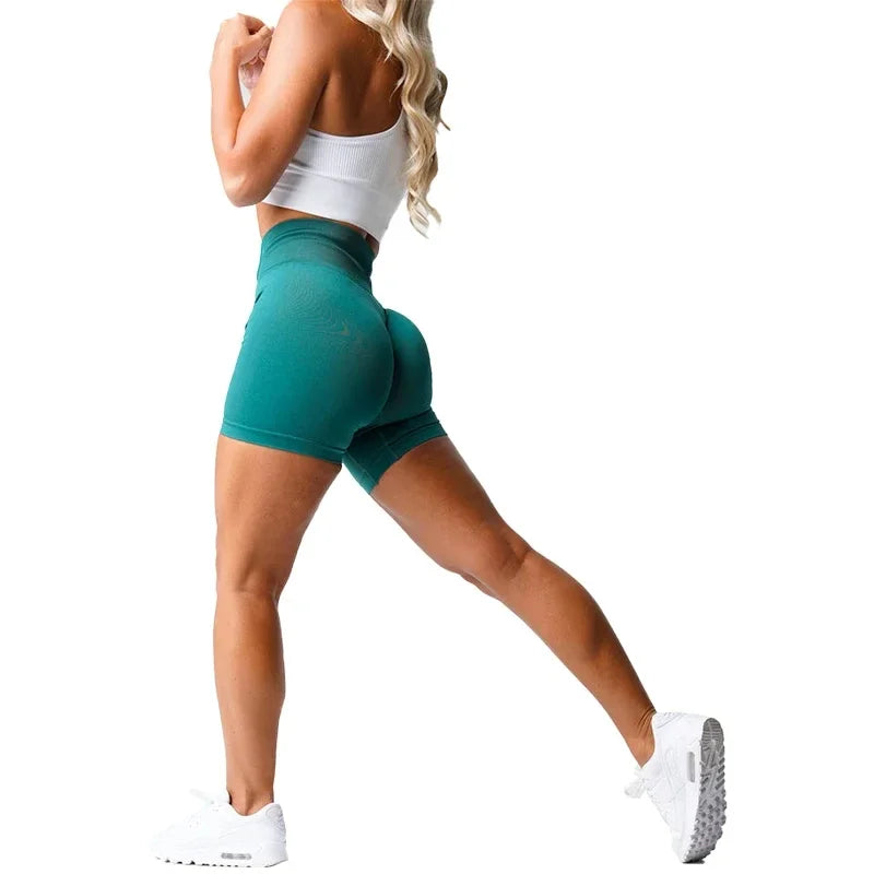 Spandex Solid Seamless Shorts Women Soft Workout Tights Fitness Outfits Yoga Pants Gym Wear