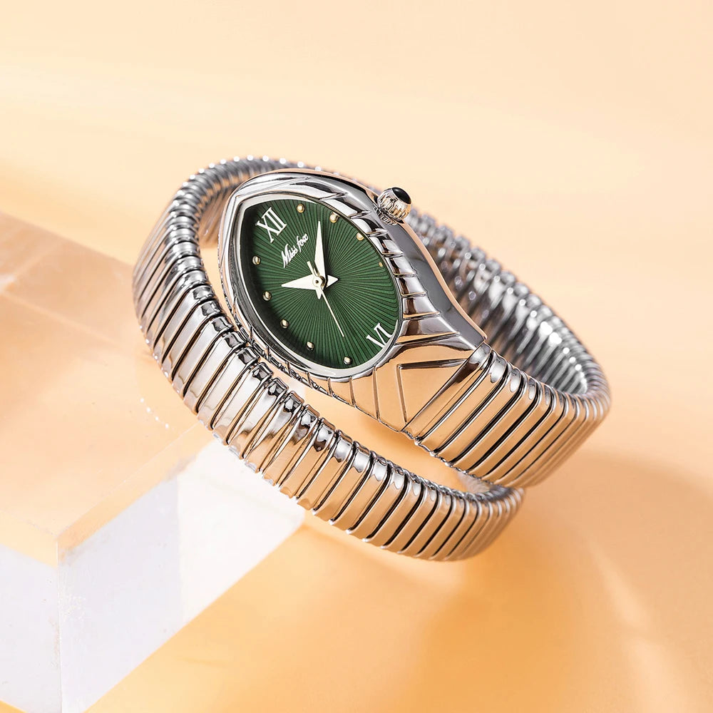 Women's Watches New Quartz Snake Shape Simple Ladies Watch Fashion Unique Strap Waterproof