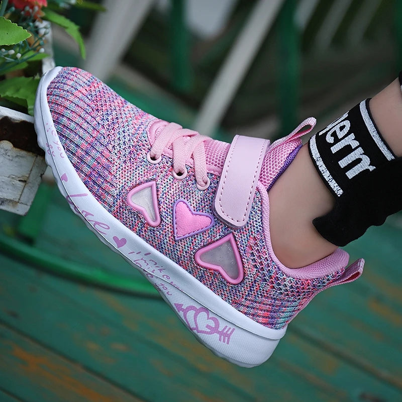Girls Casual Light Mesh Sneakers Kids Summer Cute Sport Cartoon Female Footwear