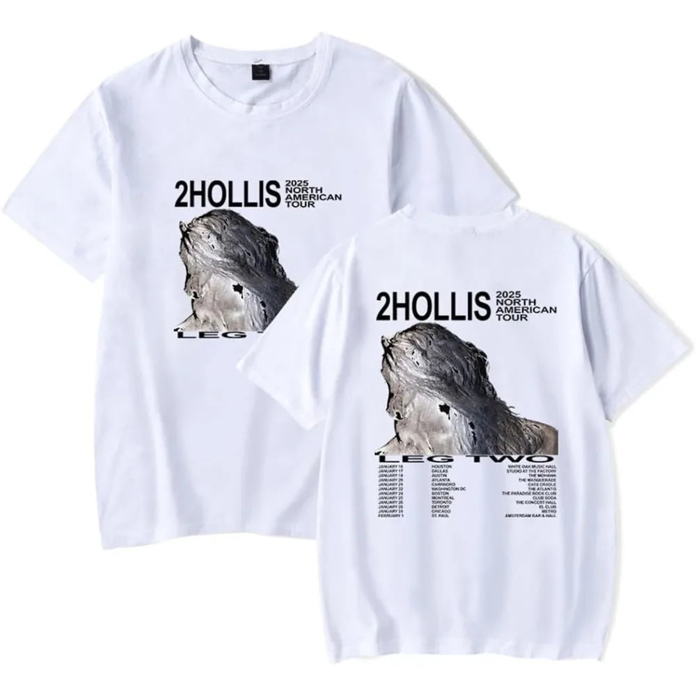 2hollis Tour 2025 Short Sleeve Merch Tee Women Men Crewneck Fashion T-shirt Unisex Tops