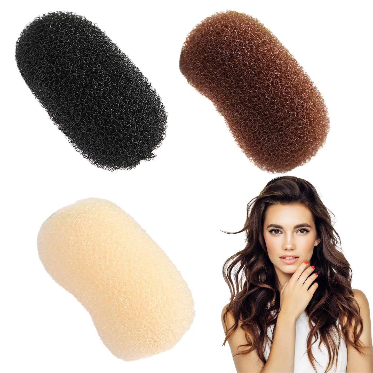 Hair Volume Increase Pad BB Clip Hair Sponge Pad Styling Hair black / United States Coffee / United States