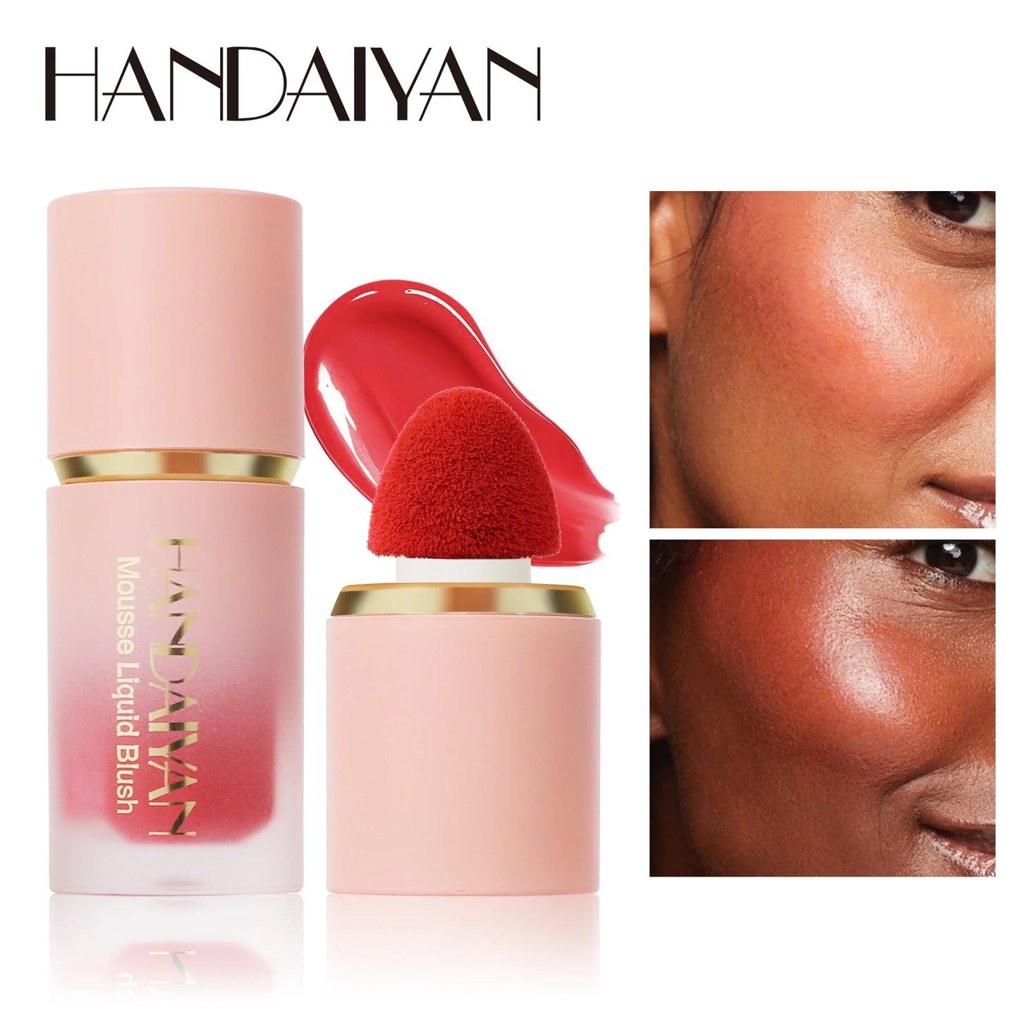 Handaiyan Matte Glitter Face Liquid Blusher Smooth Cheek Blush Highlighter Stick Rouge