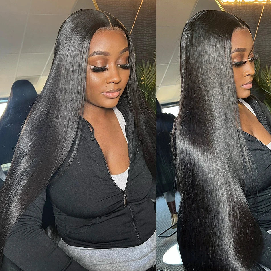 Pre Cut Glueless Wigs Human Hair Ready To Wear And Go Straight 13x6 HD Lace Frontal Wig Human Hair