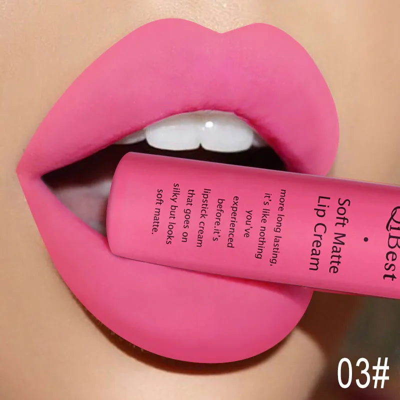 Hot Velvet Matte Nude Lip Gloss Sexy Long Lasting Non-stick Cup Nude Red Liquid Lipstick Waterproof 1 3