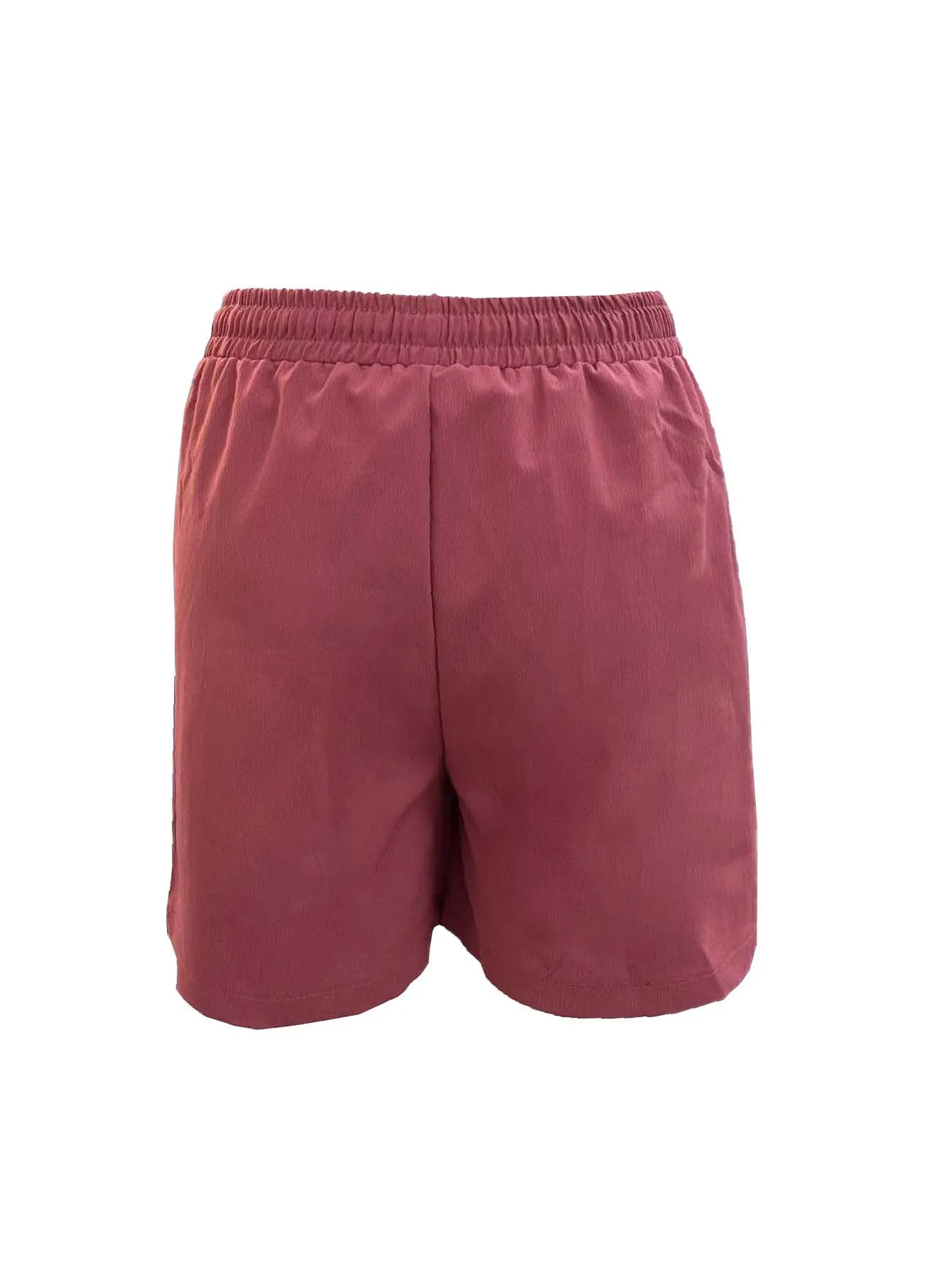 Summer New Women's Solid Color Pocket Loose High Waist Casual Fashion Quarter Shorts