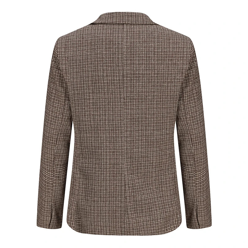 Men s Classic Plaid Print Fit Blazer Jacket with Notched Lapel and Two Button Closure for Fall Fashion Comfort