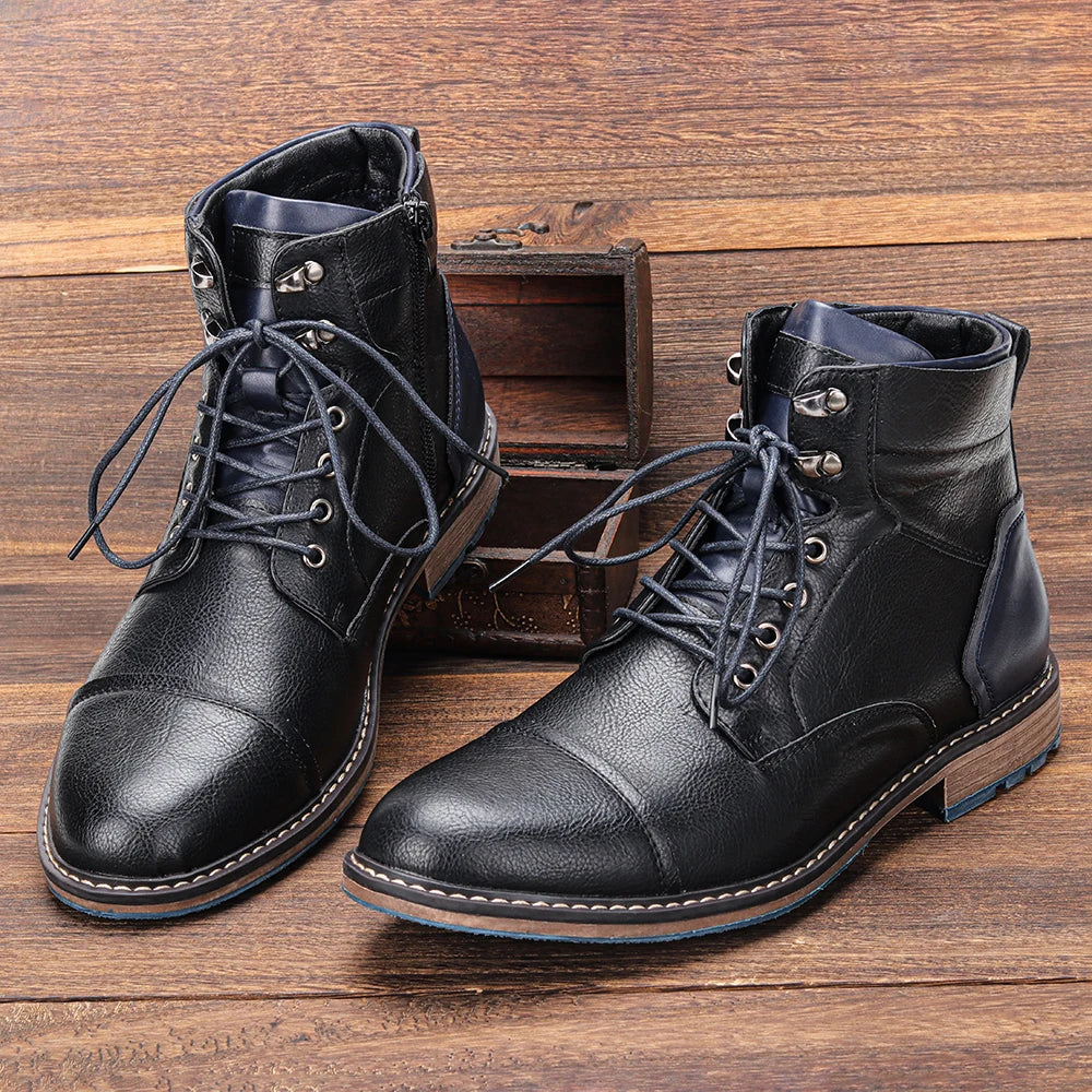 Brogue Chelsea Men Boots 2025 American style Comfortable Fashion Leather Boots