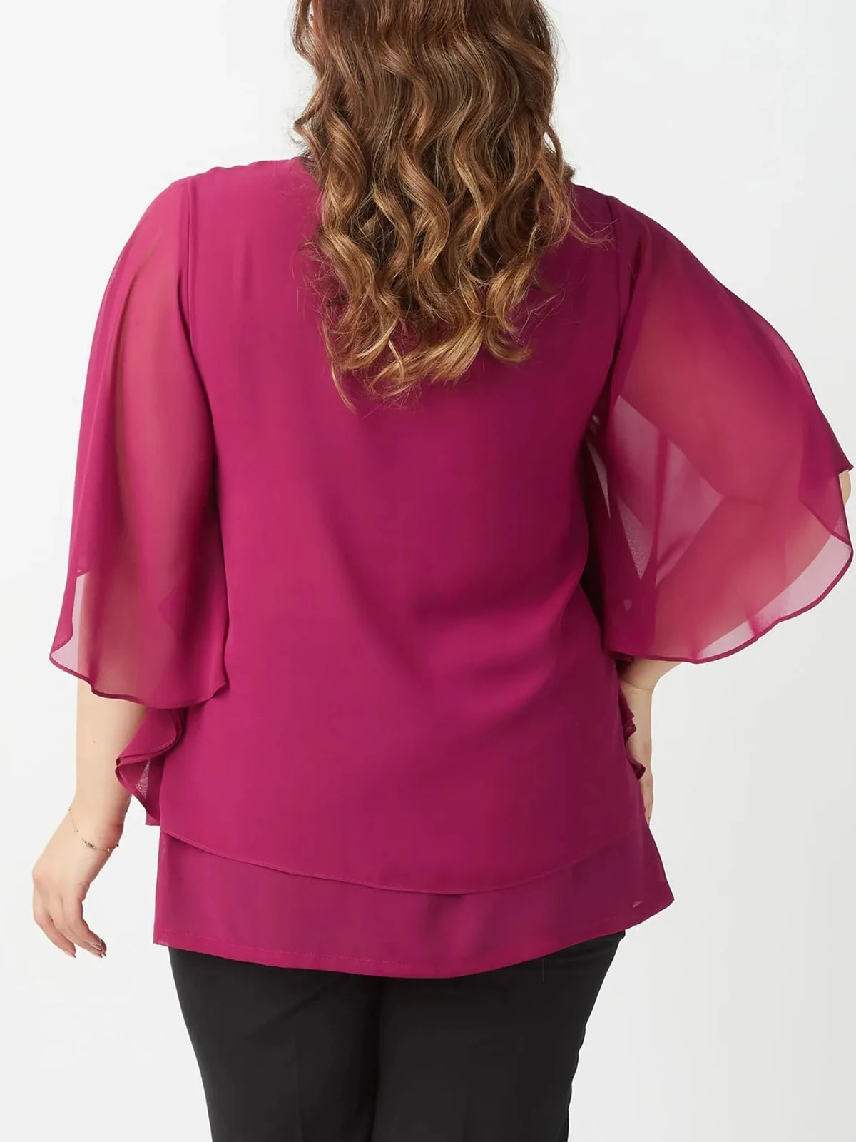 Women Plus Size Mesh Tierred Patchwork Blouse Round Neck Half Sleeves Elegant Female Shirts Pullovers Summer Office Lady Blouses