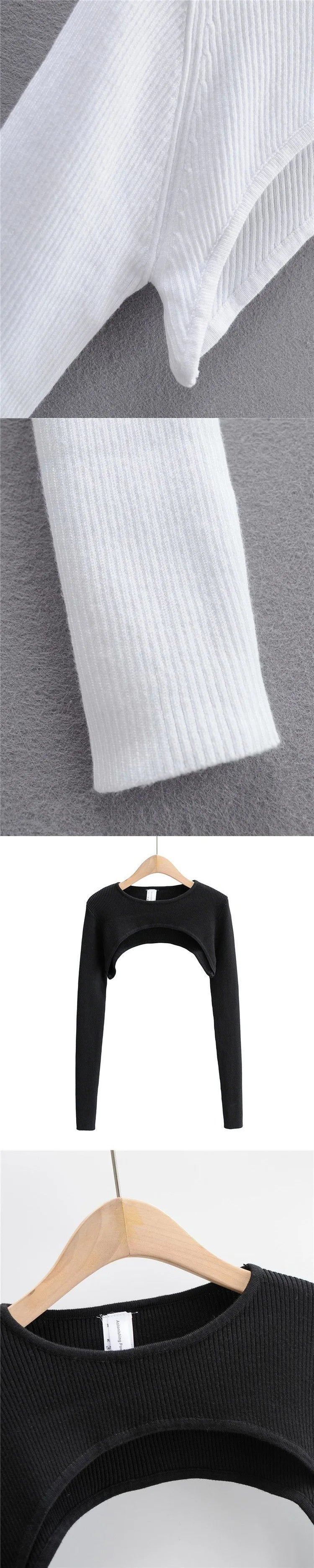 Women Long Sleeve Crop Top Y2k Aesthetic Clothes O-neck