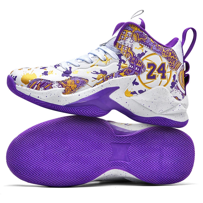 Men's Basketball Breathable Outdoor Shoes Fashion Graffiti Training Shoes