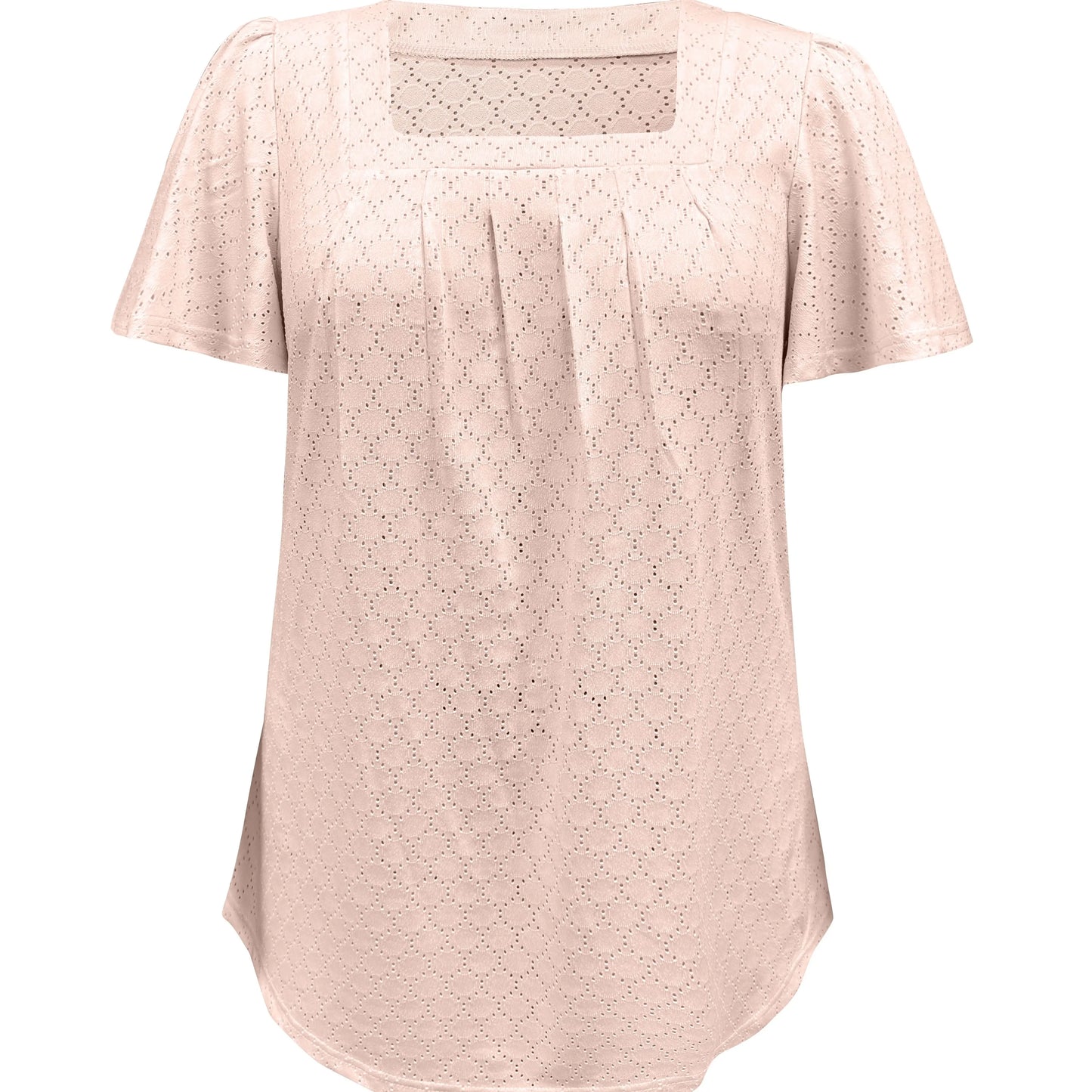 Plus size spring and summer fashionable and elegant hollow tops for women