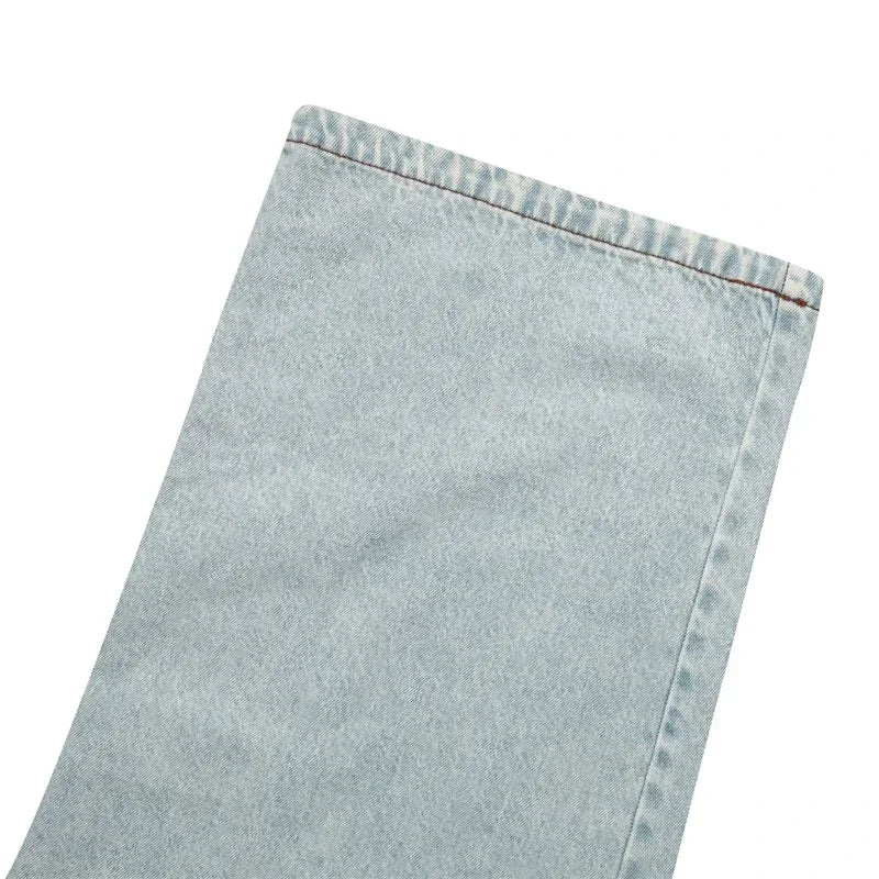 Denim Sets Women 2 Piece Outfit 2025 Jeans Zipper Turn-down Collar Cropped Top and Loose Wide Leg Pants