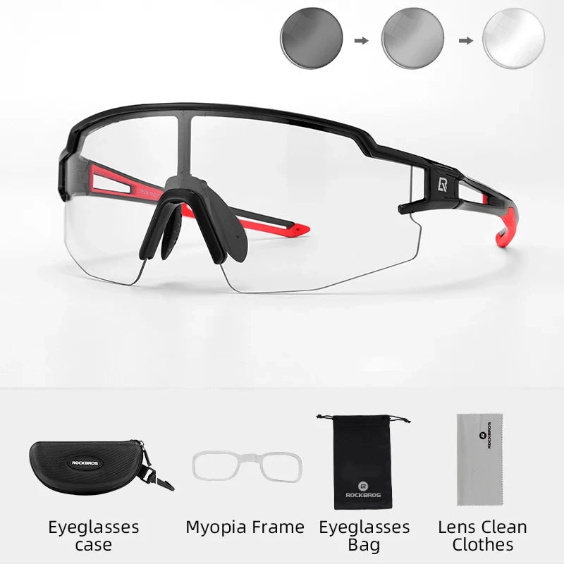 Photochromic Polarized Lens Bike Glasses UV400 Protection Eyewear Sunglasses MTB Road Bicycle Goggles