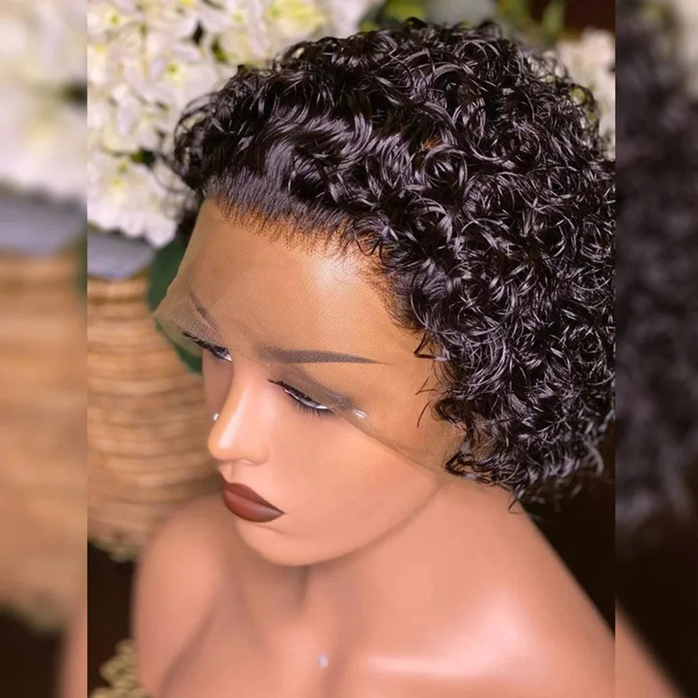 Pixie Cut Wig Human Hair 13x1 Lace Frontal Wigs Human Hair Short Bob Human