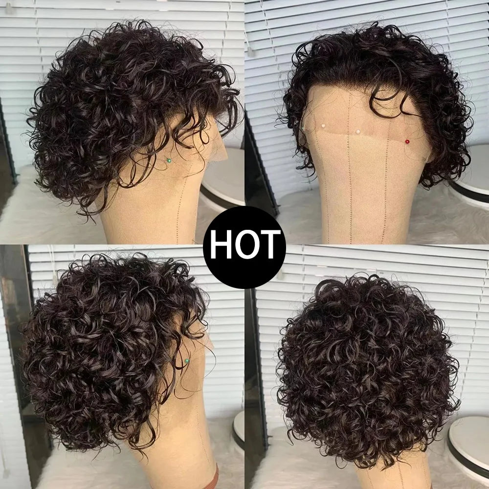 Pixie Cut Wig Human Hair 13x1 Lace Frontal Wigs Human Hair Short Bob Human