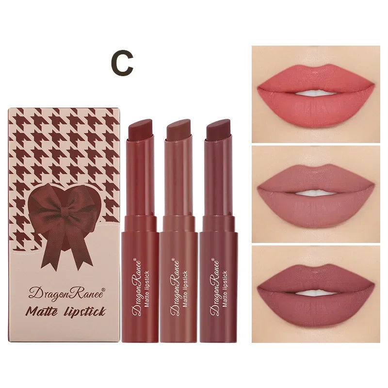 1/3pcs Nude Lipstick Crayon Long Lasting Matte Lipstick Pencil 24 Hours Waterproof Set Lip Moisturizer Colouring Lip Tint Stick