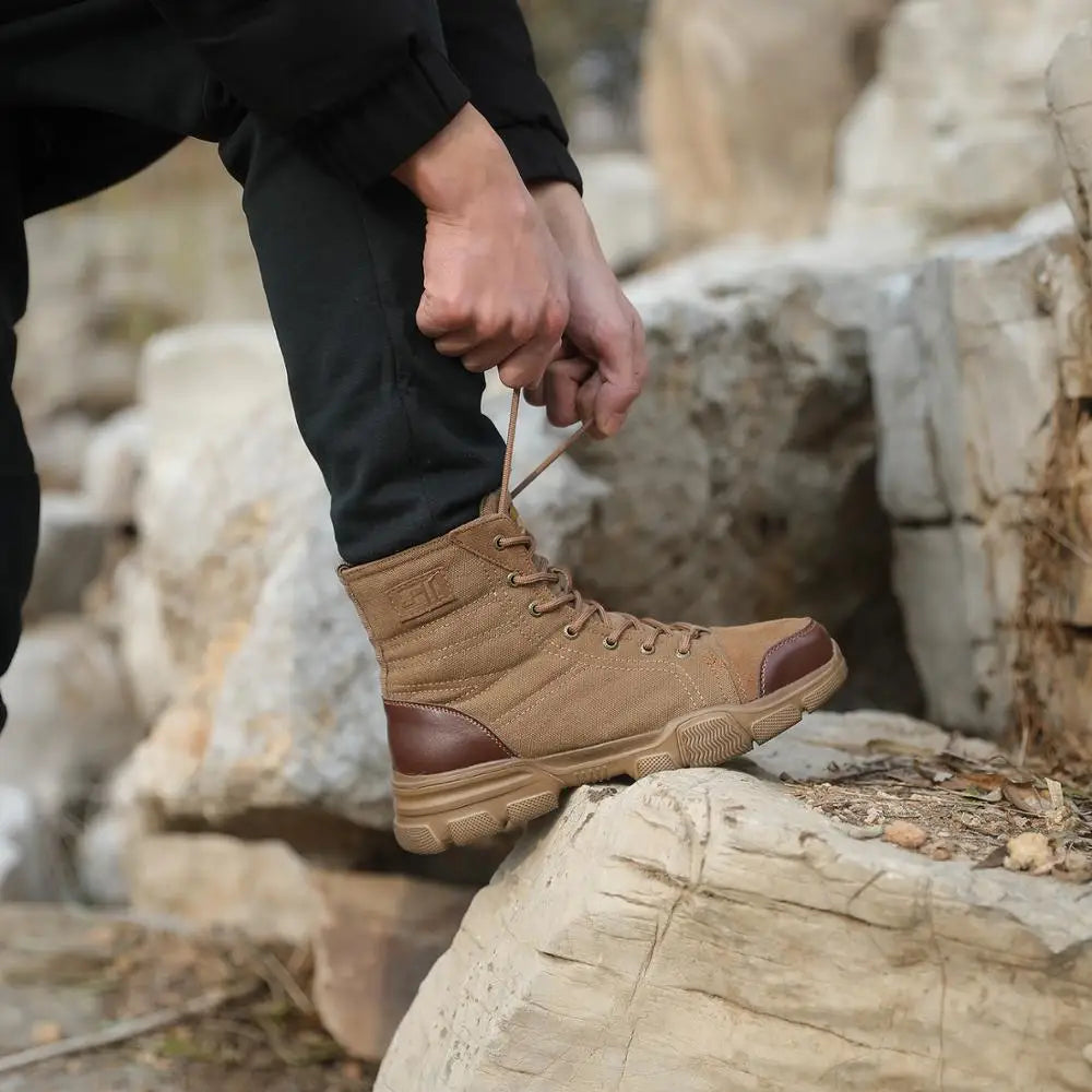 Steel Toe Boots for Men Work Boots Indestructible Work Safety 611 Khaki / 40 / United States 611 Khaki / 41 / United States