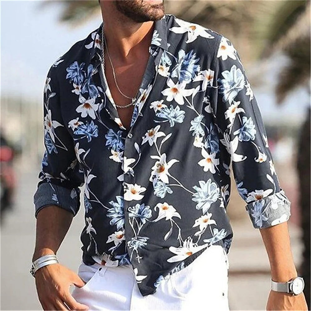 Musical Notes Beige Casual Long Sleeve Button Clothing Sports Fashion