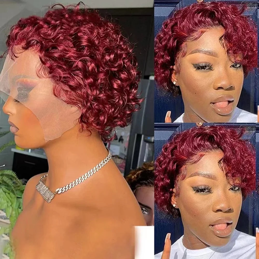 Pixie Cut Wig Human Hair 13x1 Lace Frontal Wigs Human Hair Short Bob Human