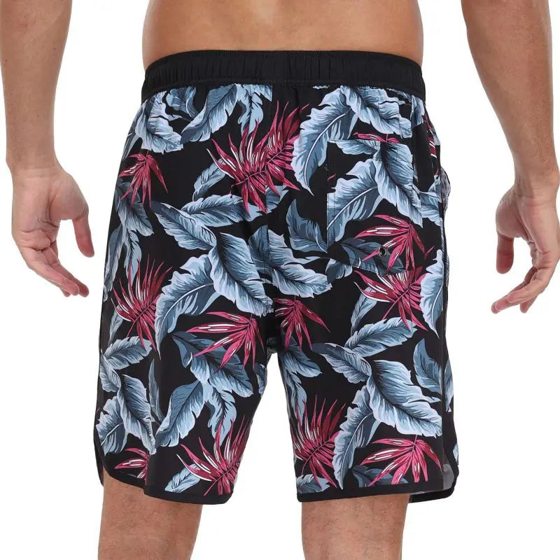 Men's Drawstring Printed Swimsuit Men Quick Dry Beach Shorts