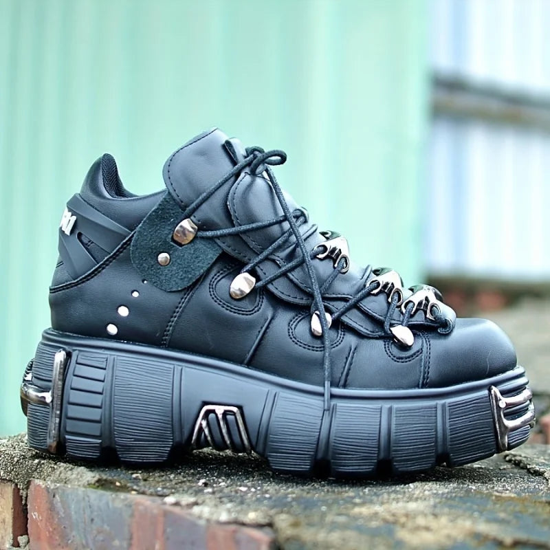 Thick Bottom Platform Rock Metal Decoration Casual Trainers Punk Style Gothic Sport Shoes
