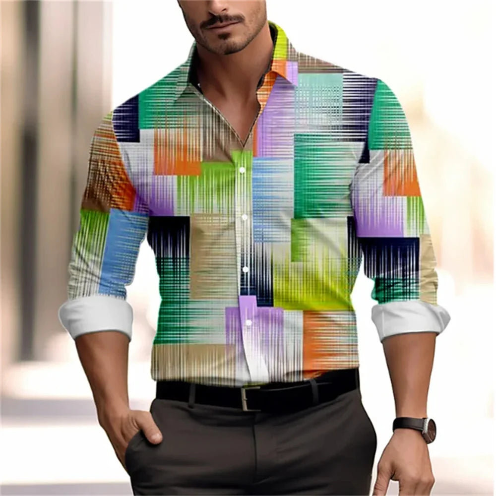 Men's casual striped plaid lines are soft and comfortable