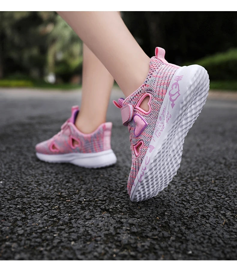 Girls Casual Light Mesh Sneakers Kids Summer Cute Sport Cartoon Female Footwear
