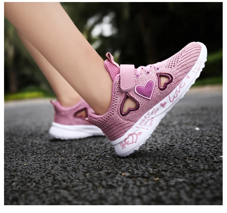 Girls Casual Light Mesh Sneakers Kids Summer Cute Sport Cartoon Female Footwear