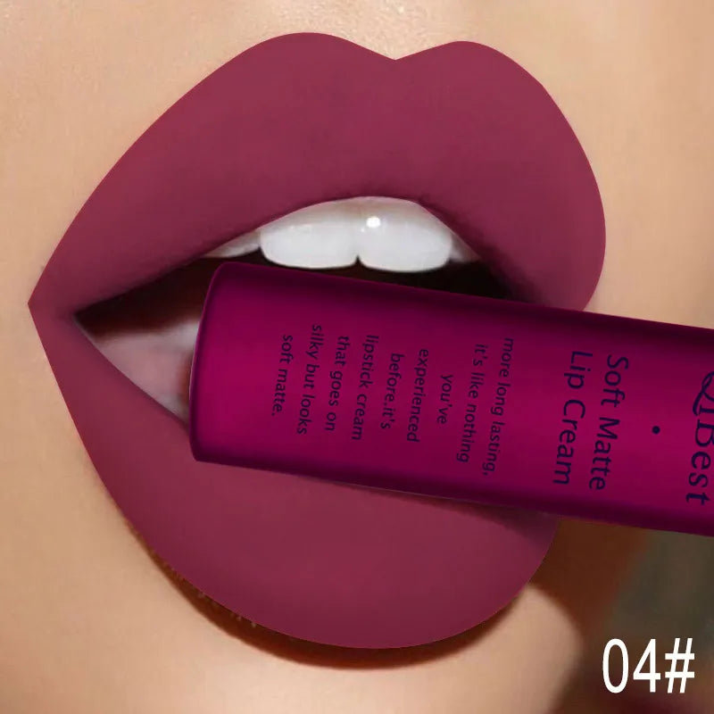 Hot Velvet Matte Nude Lip Gloss Sexy Long Lasting Non-stick Cup Nude Red Liquid Lipstick Waterproof 1 3