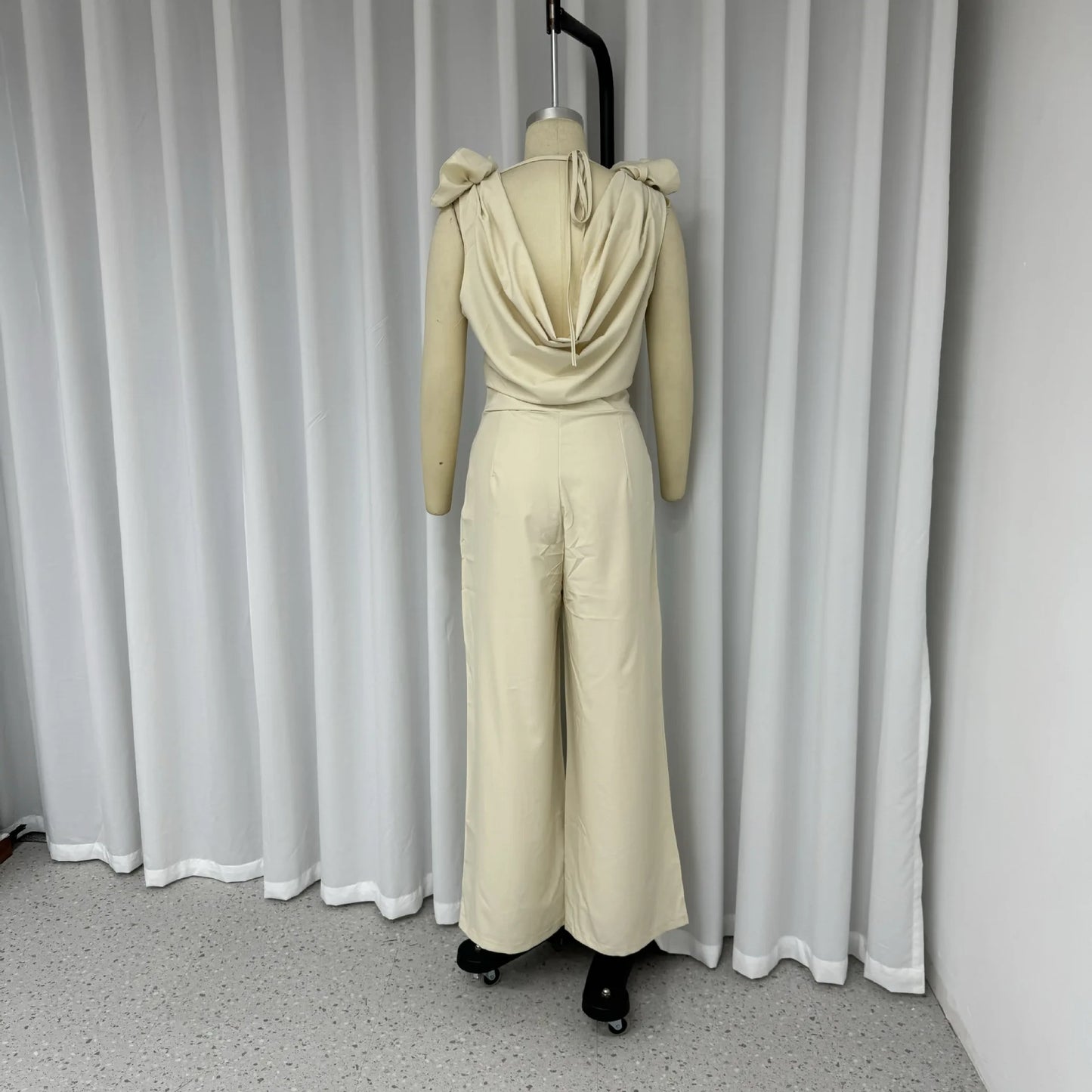 Fashion Jumpsuits for Women Casual Lace Up Slim Sleeveless Lady Office Wide Legs A / L A / XL A / S A / L-A / XL-A / S-A / M-