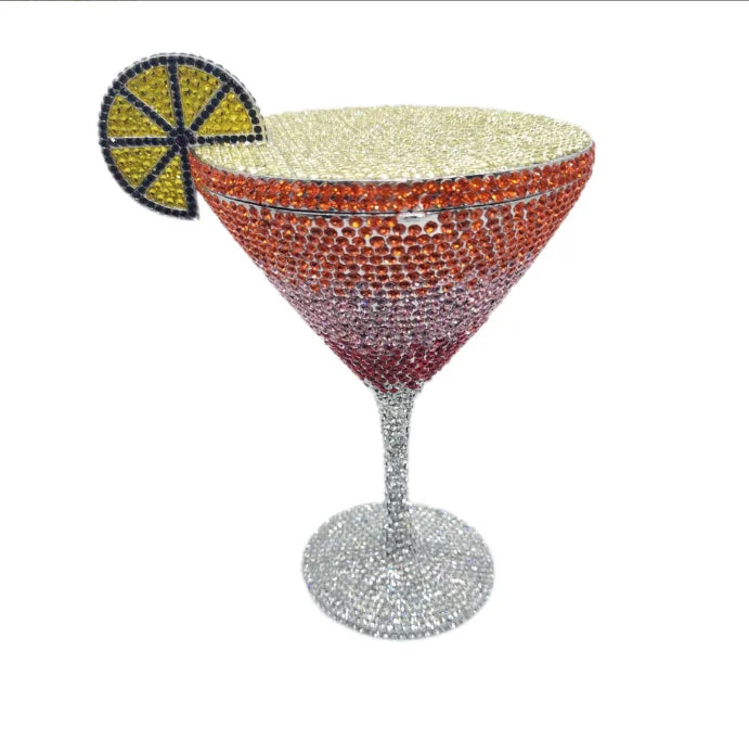 Jewels Martini purse Diamond Evening Purses Crystals Bridal Handbag Dinner Purses Rhinestone Party Clutch Bags