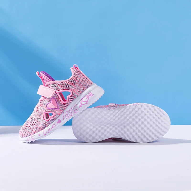 Girls Casual Light Mesh Sneakers Kids Summer Cute Sport Cartoon Female Footwear