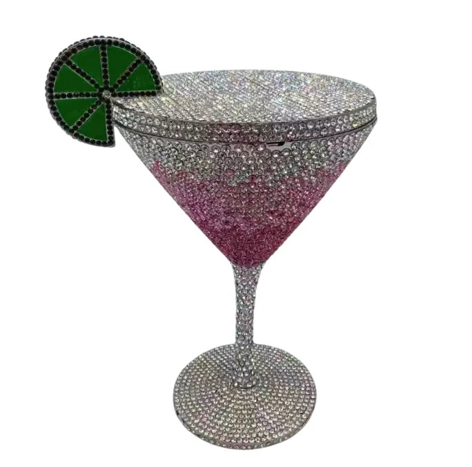 Jewels Martini purse Diamond Evening Purses Crystals Bridal Handbag Dinner Purses Rhinestone Party Clutch Bags