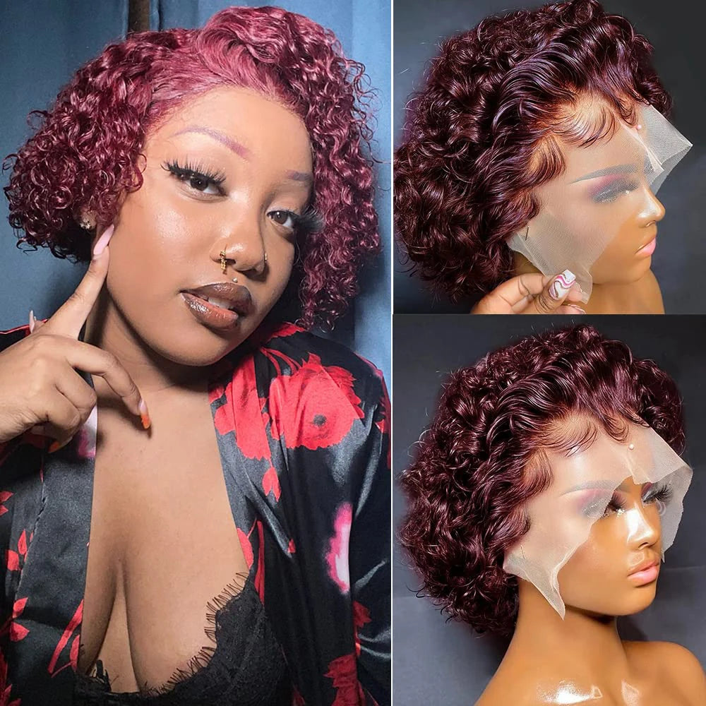 Pixie Cut Wig Human Hair 13x1 Lace Frontal Wigs Human Hair Short Bob Human