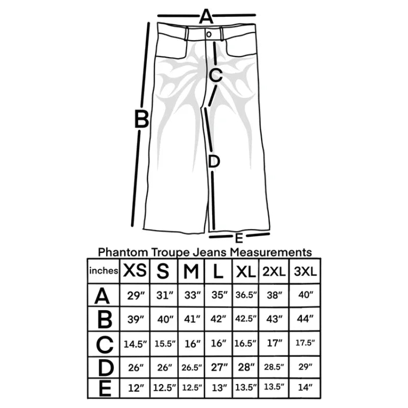 Gothic Retro Oversized Baggy Fit Unisex Mopping Pants Y2K Spider Embroidered Patch Hip Hop Streetwear