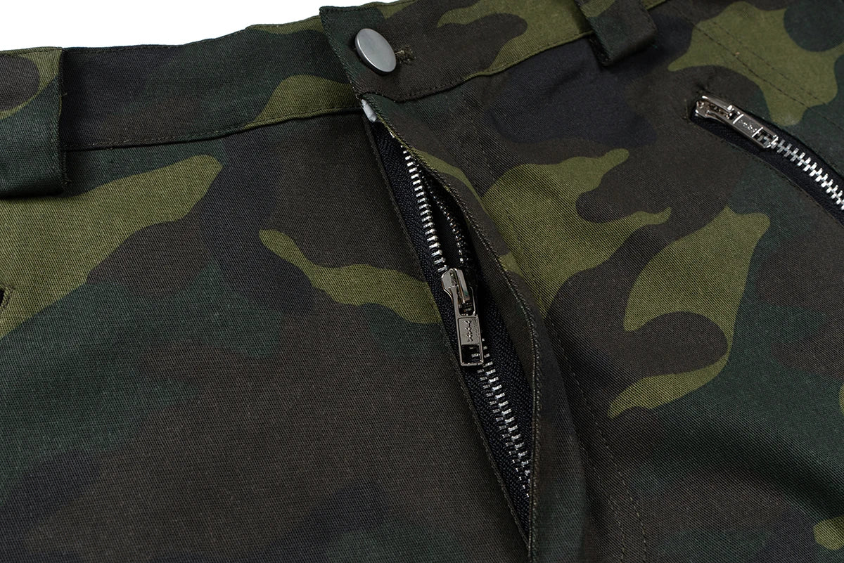 Color Match Multi-pockets Camouflage Cargo Pants for Men and Women Patchwork Baggy Overalls