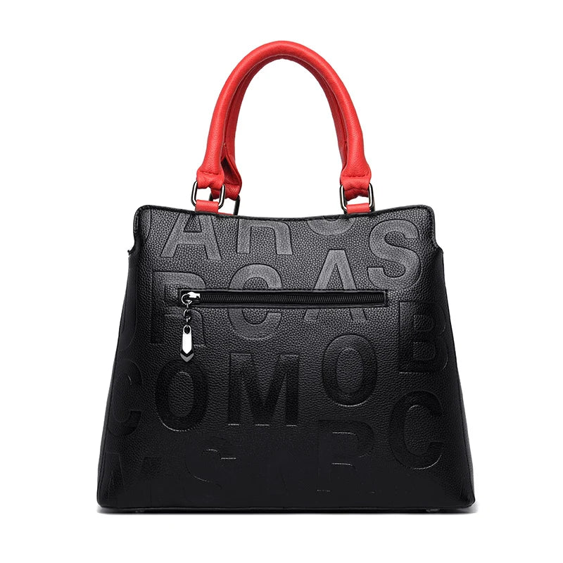 2-layer pockets Letter Printing Luxury Handbags Women Leather Bags Vintage Ladies Shoulder Crossbody Bags for Women Tote Bag
