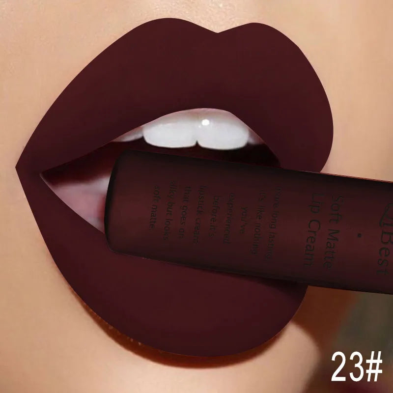 Hot Velvet Matte Nude Lip Gloss Sexy Long Lasting Non-stick Cup Nude Red Liquid Lipstick Waterproof 1 3