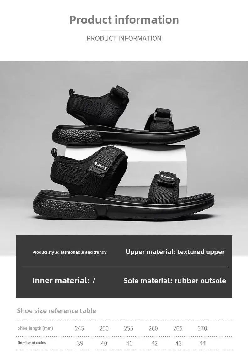 A Pair of Non-Slip Men's Sandals Wear-Resistant Breathable Simple White-Soled