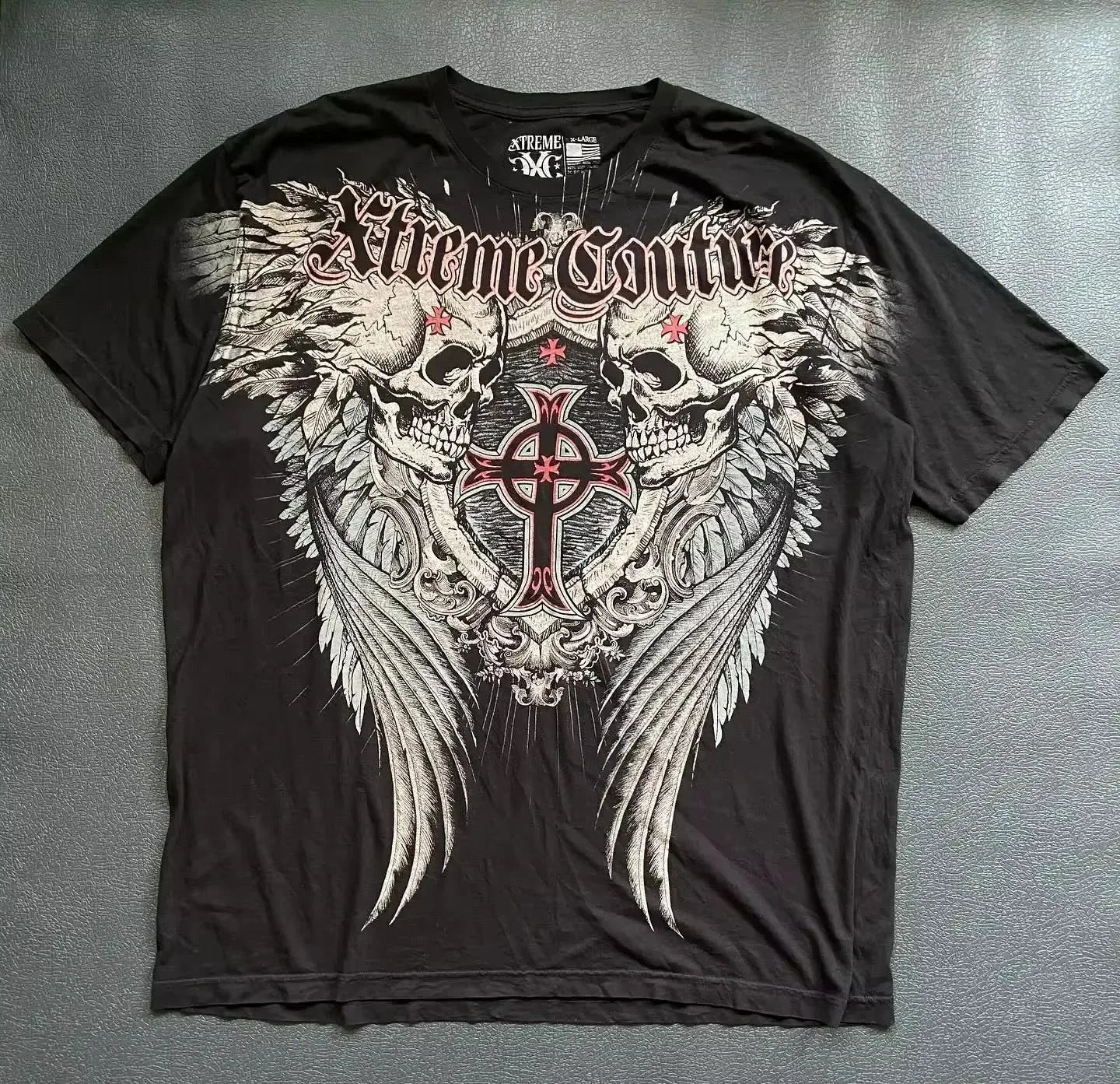 Xtreme Dark Grey Short Sleeves Woman High Street American HD Printing T-shirt Men and Women