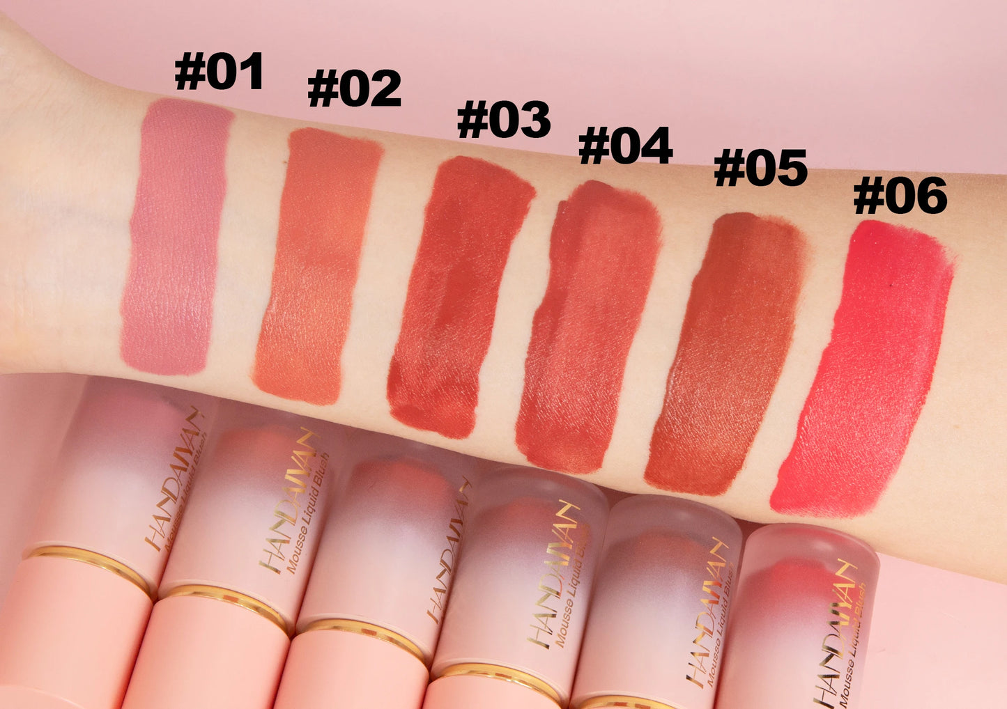 Handaiyan Matte Glitter Face Liquid Blusher Smooth Cheek Blush Highlighter Stick Rouge