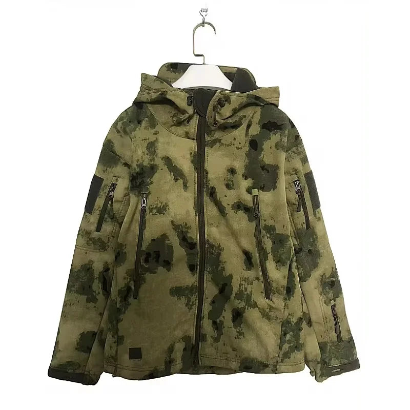 Military Shark Skin Soft Shell Jacket Mens Tactical Windproof Waterproof Army Hooded