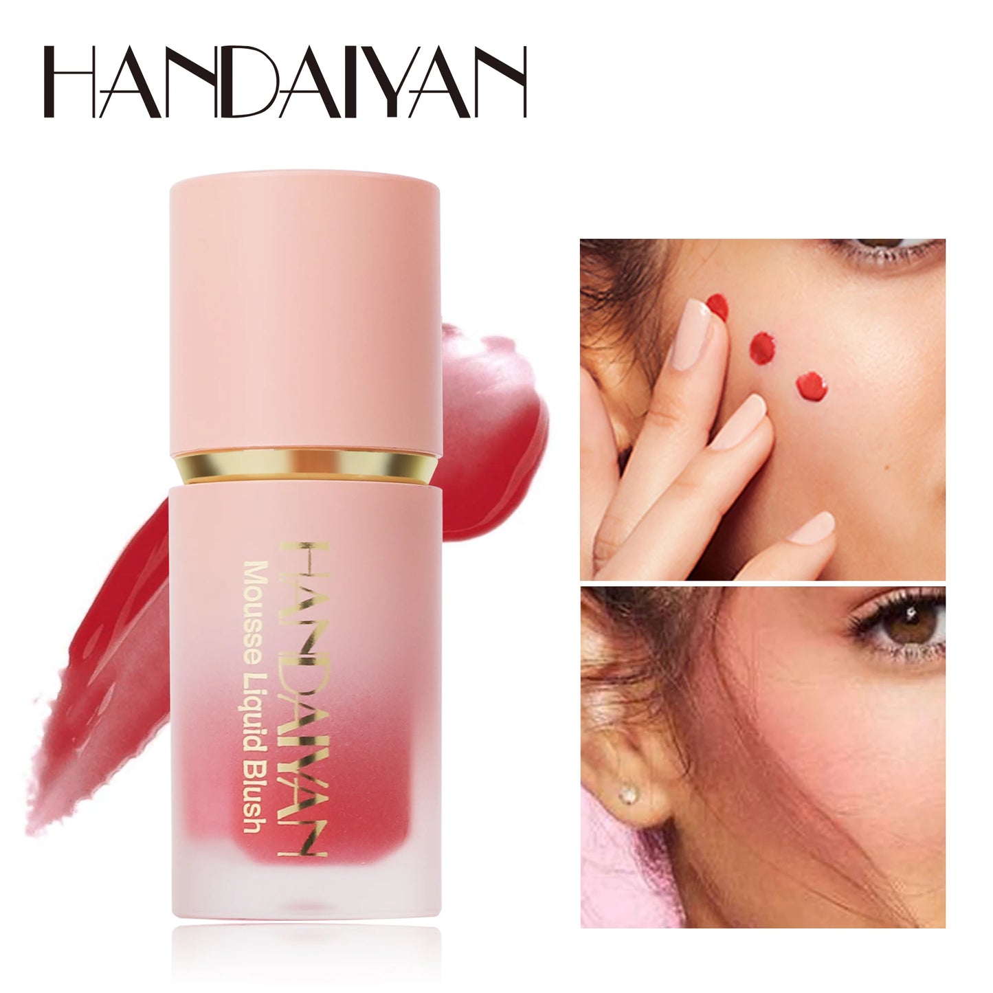 Handaiyan Matte Glitter Face Liquid Blusher Smooth Cheek Blush Highlighter Stick Rouge
