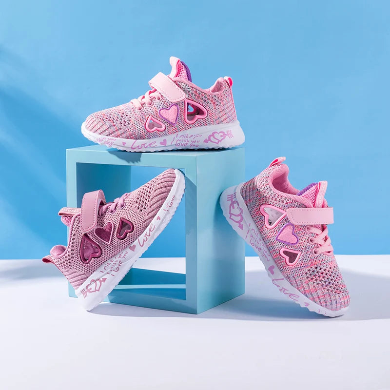 Girls Casual Light Mesh Sneakers Kids Summer Cute Sport Cartoon Female Footwear