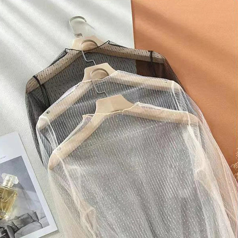 See Through Tops Women Transparent Long Sleeve Lace T-shirt Mesh See Through Tops Shirt Tees White Black Beige Pink