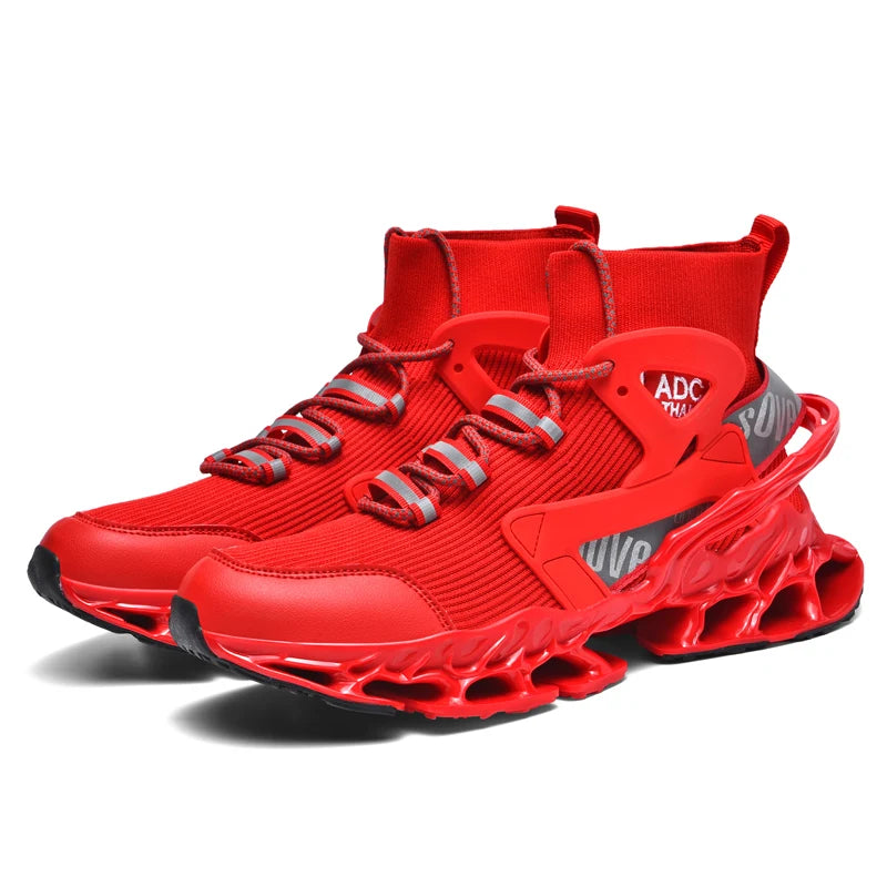 Men's Breathable Walking Tennis Running Shoes Blade Fashion Sneakers Red United States