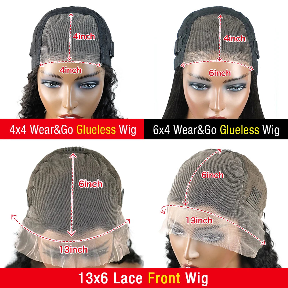Pre Cut Glueless Wigs Human Hair Ready To Wear And Go Straight 13x6 HD Lace Frontal Wig Human Hair