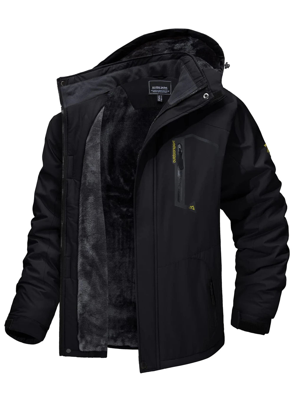 Fleece Lining Mountain Jacket Mens Hiking Outdoor Removable Hooded Coats Ski Snowboard Parka Winter Outwear