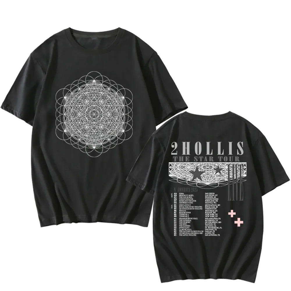 2hollis THE STAR TOUR 2025 T-shirt Summer Short Sleeve O-neck Tshirts for Male Summer Loose Grunge Unisex Streetwear Casual Tees