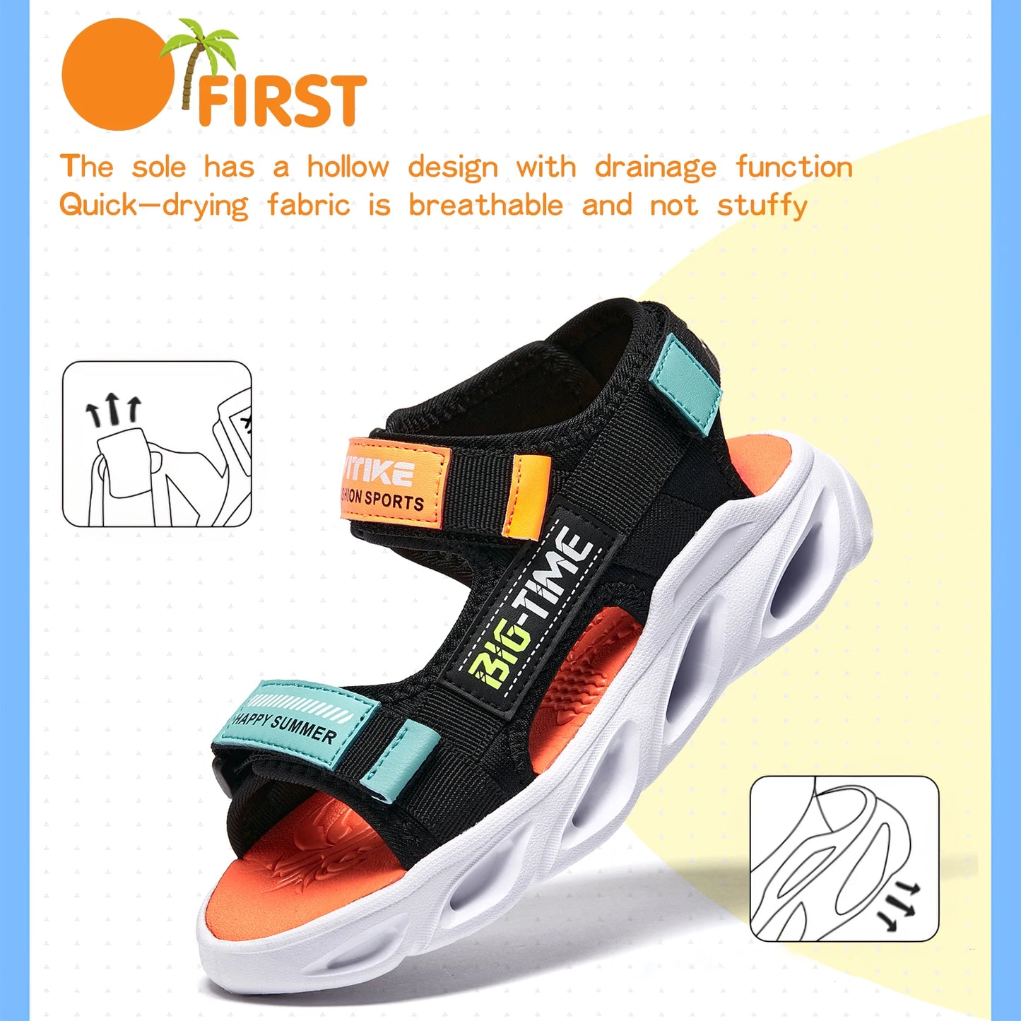 Summer Comfortable Sport Water Sandals Outdoor for Boys and Girls